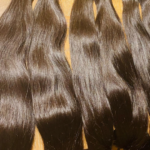 Bundles of sew-in, hair extensions.